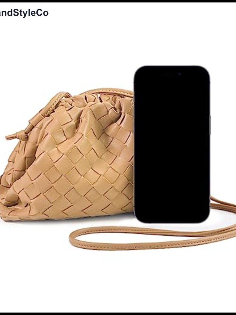 Woven Dumpling Bag Women Crossbody PU Leather Shoulder